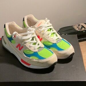 New Balance Kids' Neon Green and Blue Sneakers